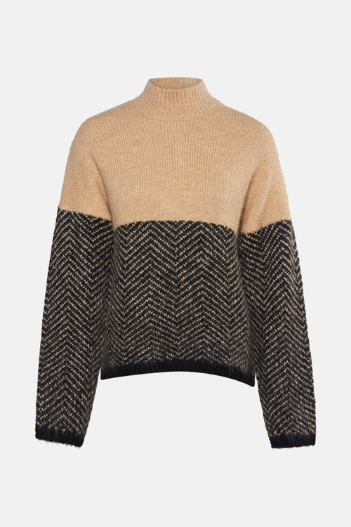 Pull met rolkraag - multicolor