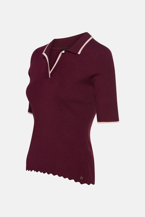 Pull met V-hals - Bordeaux