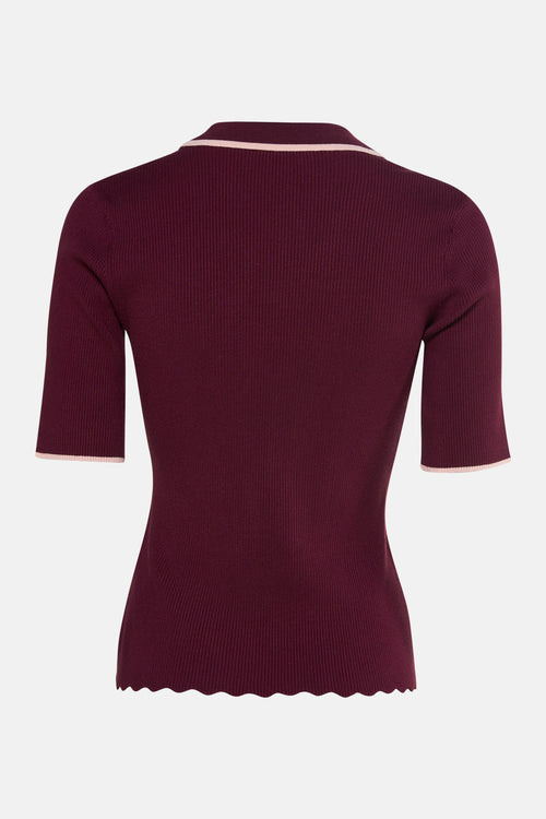 Pull met V-hals - Bordeaux