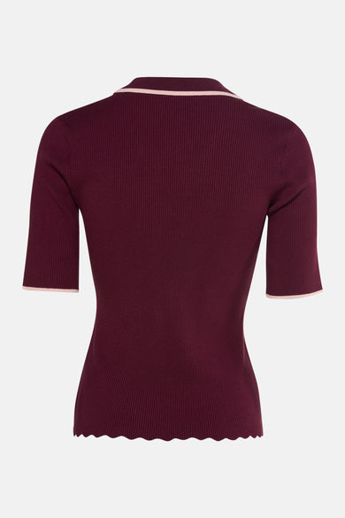 Pull met V-hals - Bordeaux