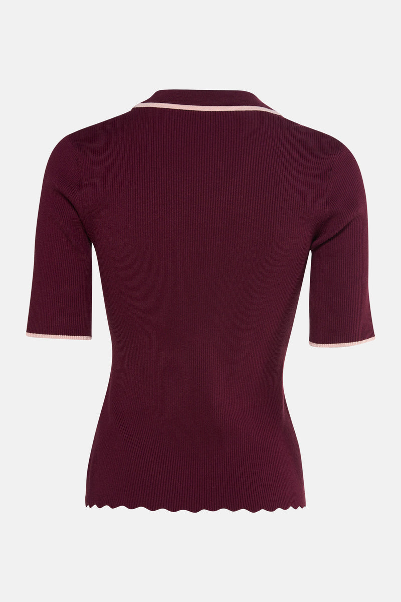 Pull met V-hals - Bordeaux