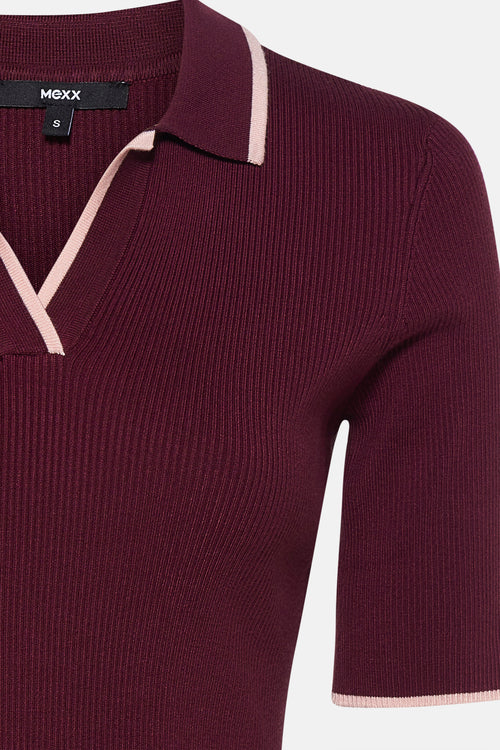 Pull met V-hals - Bordeaux