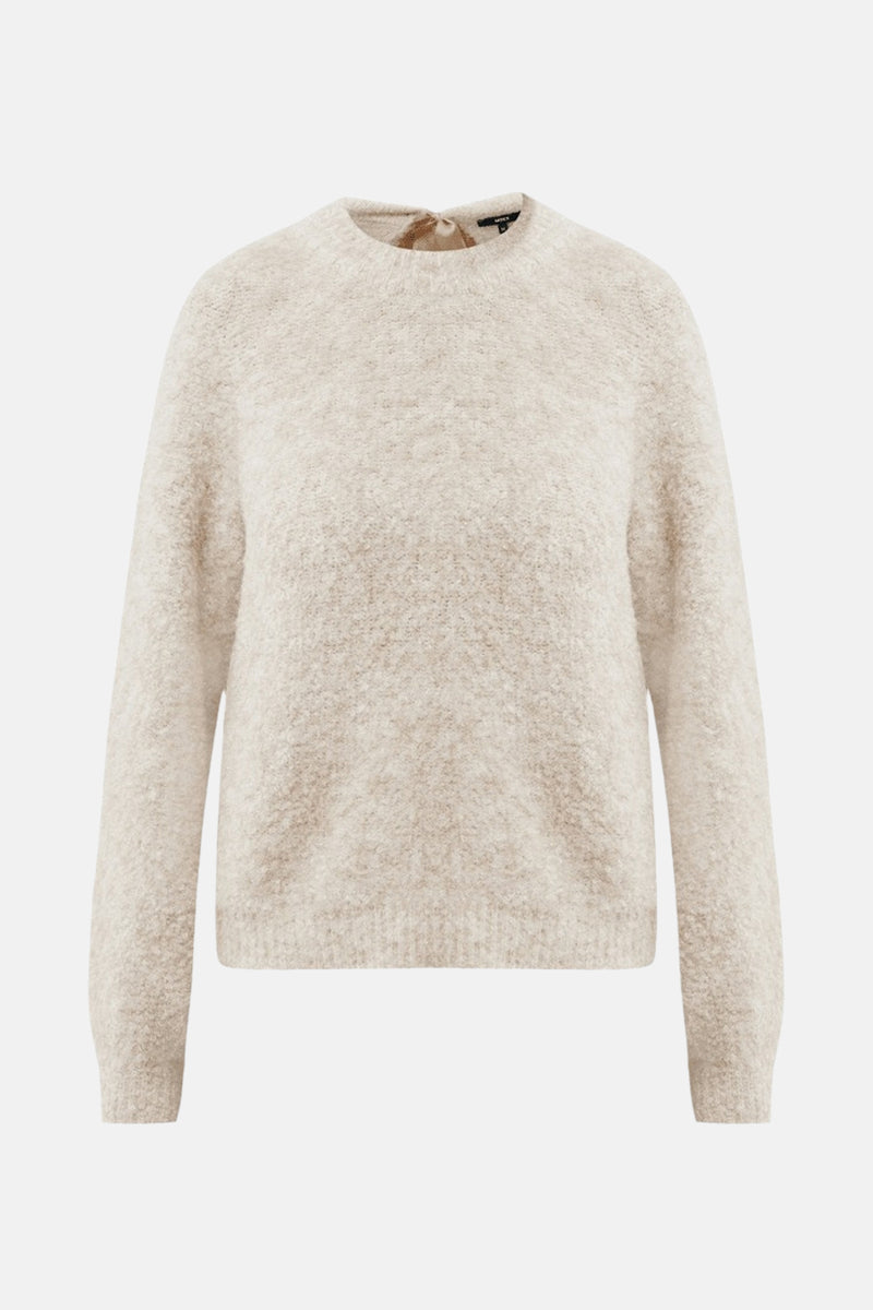 Pull met ronde hals - ecru