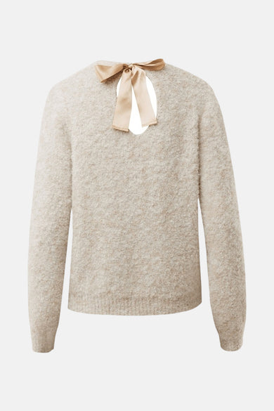 Pull met ronde hals - ecru