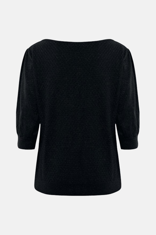 Pull met ronde hals - zwart