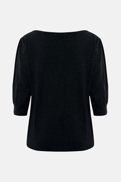 Pull met ronde hals - zwart