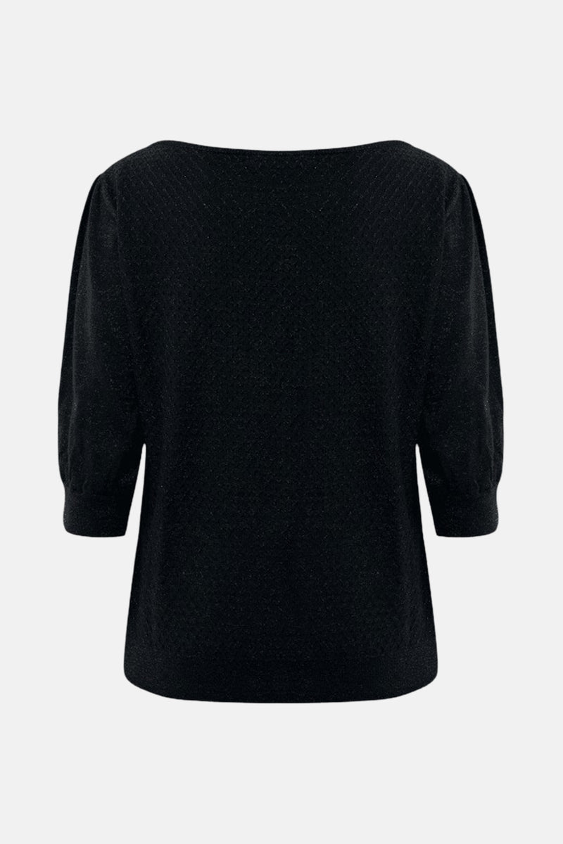 Pull met ronde hals - zwart