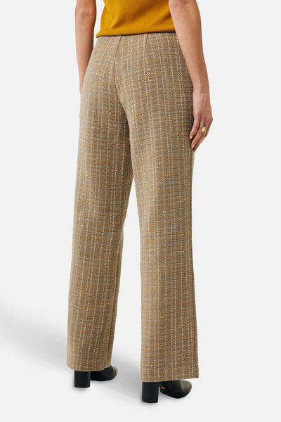 Pantalon multicolore de MEXX, en tweed à carreaux, avec une coupe droite et des détails scintillants.