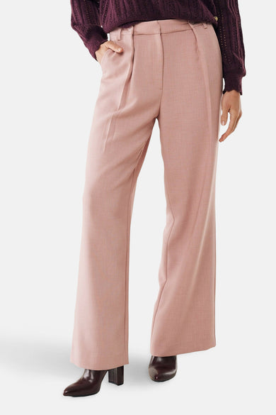 Roze broek van MEXX met een losse pasvorm en plooien bij de taille.
