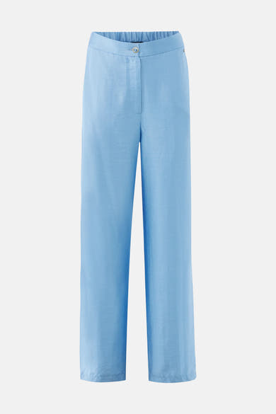 Pantalon bleu clair de MEXX, coupe droite, avec une texture subtile et une taille élastique.
