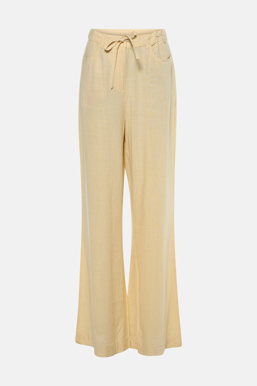 Pantalon jaune ample by MEXX, avec une taille à cordon et une texture lin.