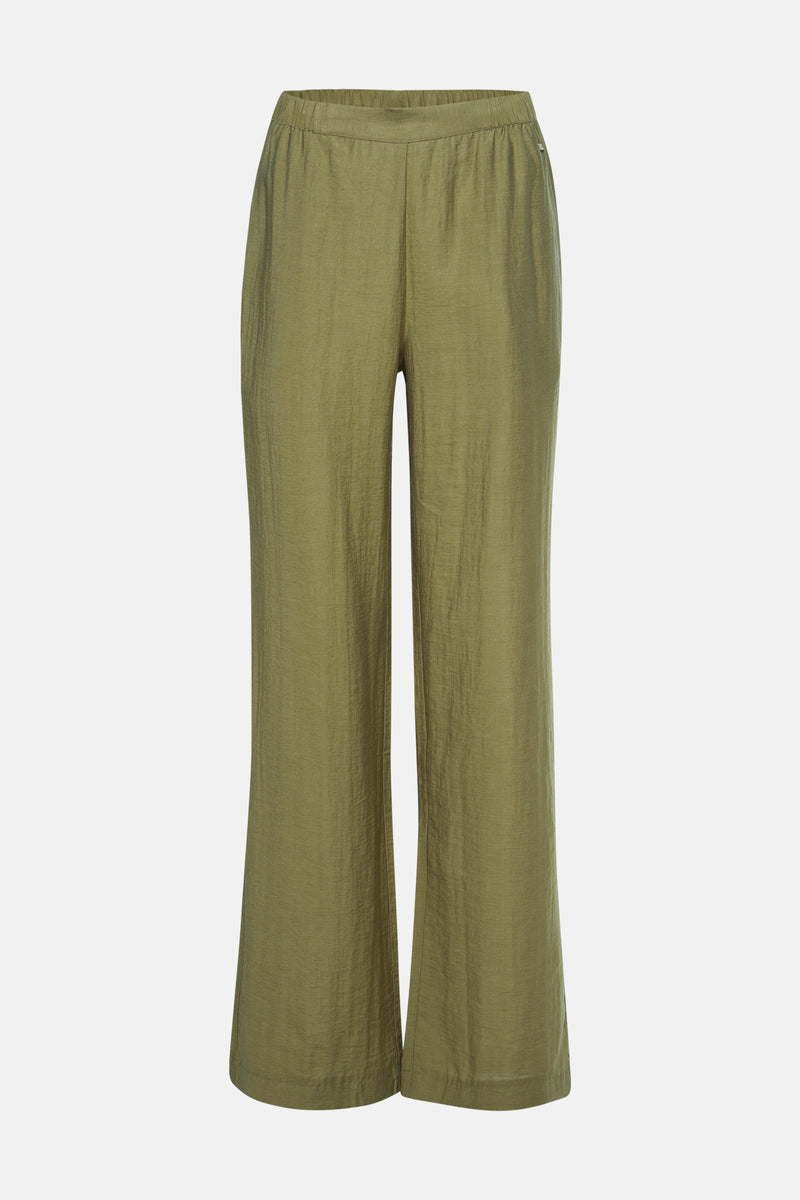 Pantalon vert ample de MEXX, en tissu texturé avec une taille élastique.