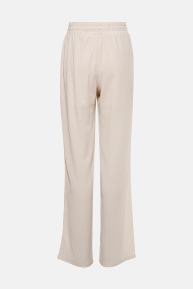 Pantalon écru de MEXX, coupe droite, à texture gaufrée et taille élastique.