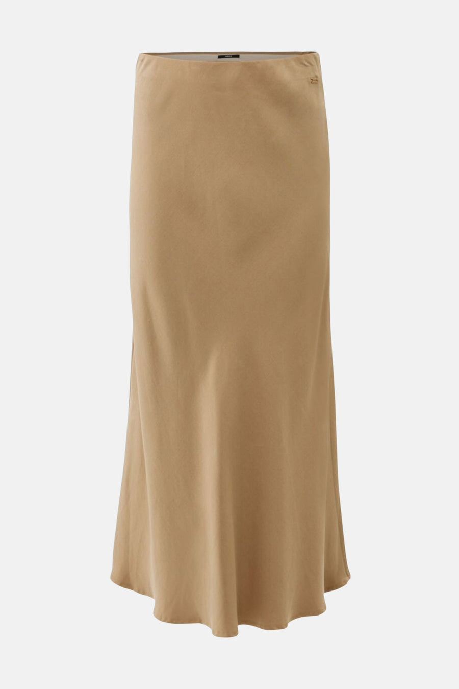 Beige driekwart rok van MEXX, rechte en vloeiende pasvorm, discreet detail op de tailleband.