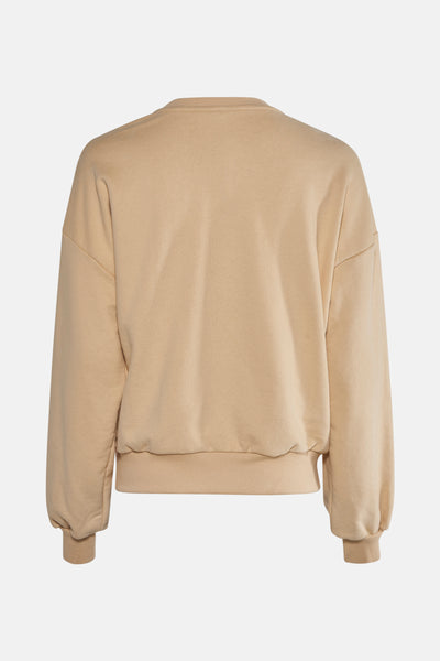 Sweat beige col rond de MEXX, coupe ample avec finitions côtelées aux poignets et à la base.
