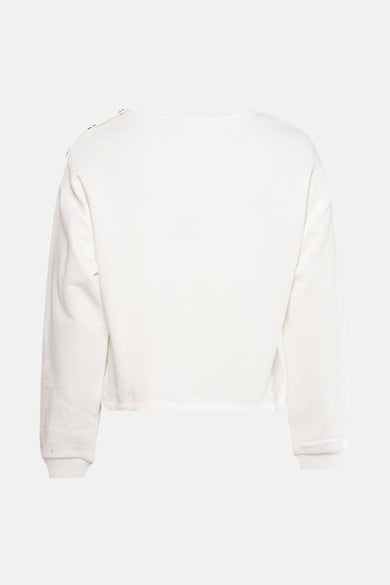 Sweat écru de MEXX avec manches longues et détails brodés sur le bras gauche.