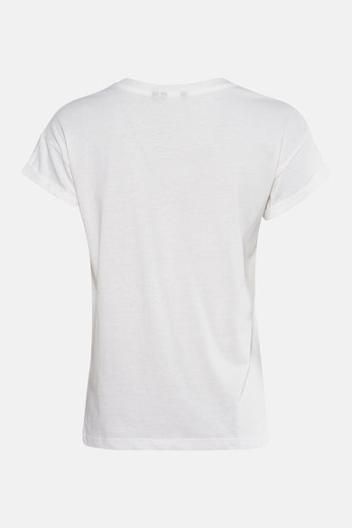Wit T-shirt met korte mouwen van MEXX, met opgerolde zomen aan de mouwen en een ronde hals.