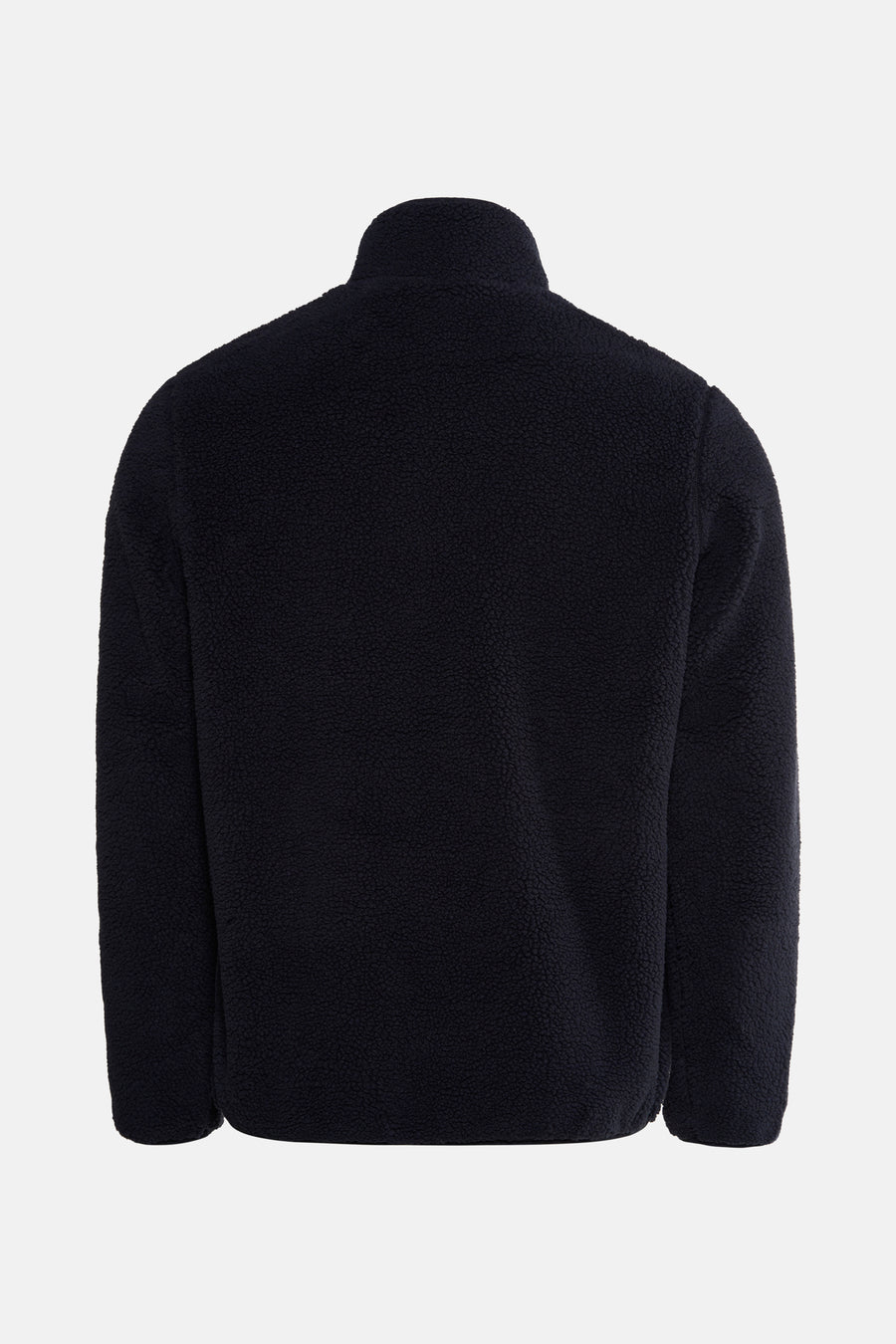 Veste en polaire bleu de Barbour, avec une texture bouclée et une coupe confortable.