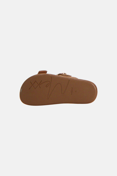 Bruine MEXX slippers, bruine zool met logo en maat 36.