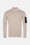 Beige coltrui van BARBOUR, met ritssluiting aan de voorkant.