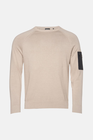 Pull col rond Beige - BARBOUR