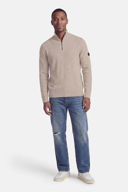 Pull à col roulant - beige