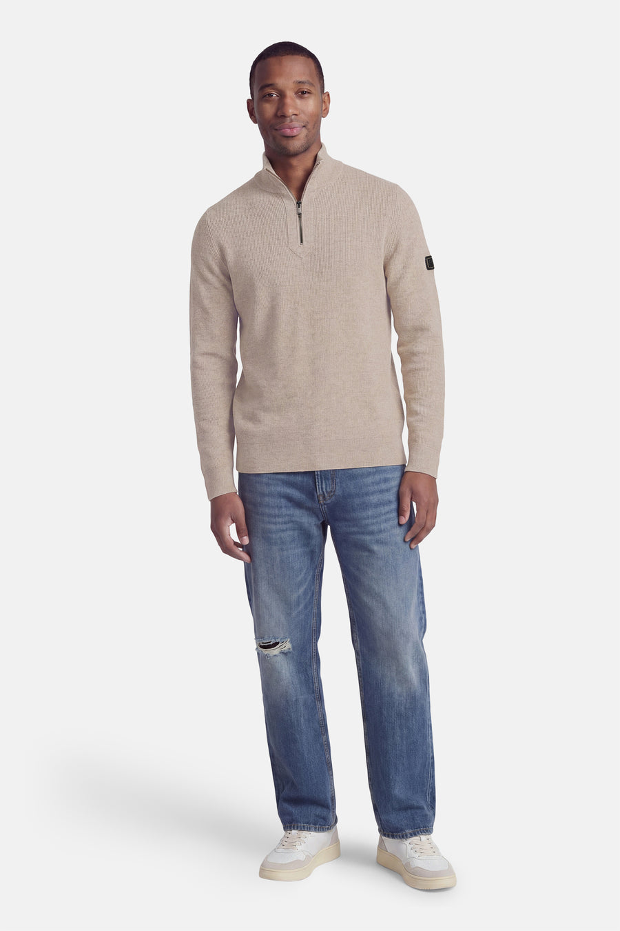 Pull à col roulant - beige