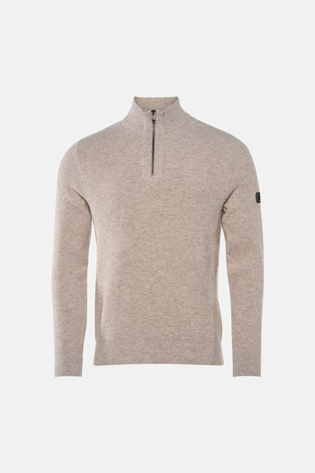 Pull col roulé beige - BARBOUR