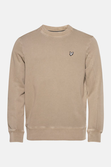 Beige sweater van LYLE & SCOTT, met discreet geborduurd logo op de borst.