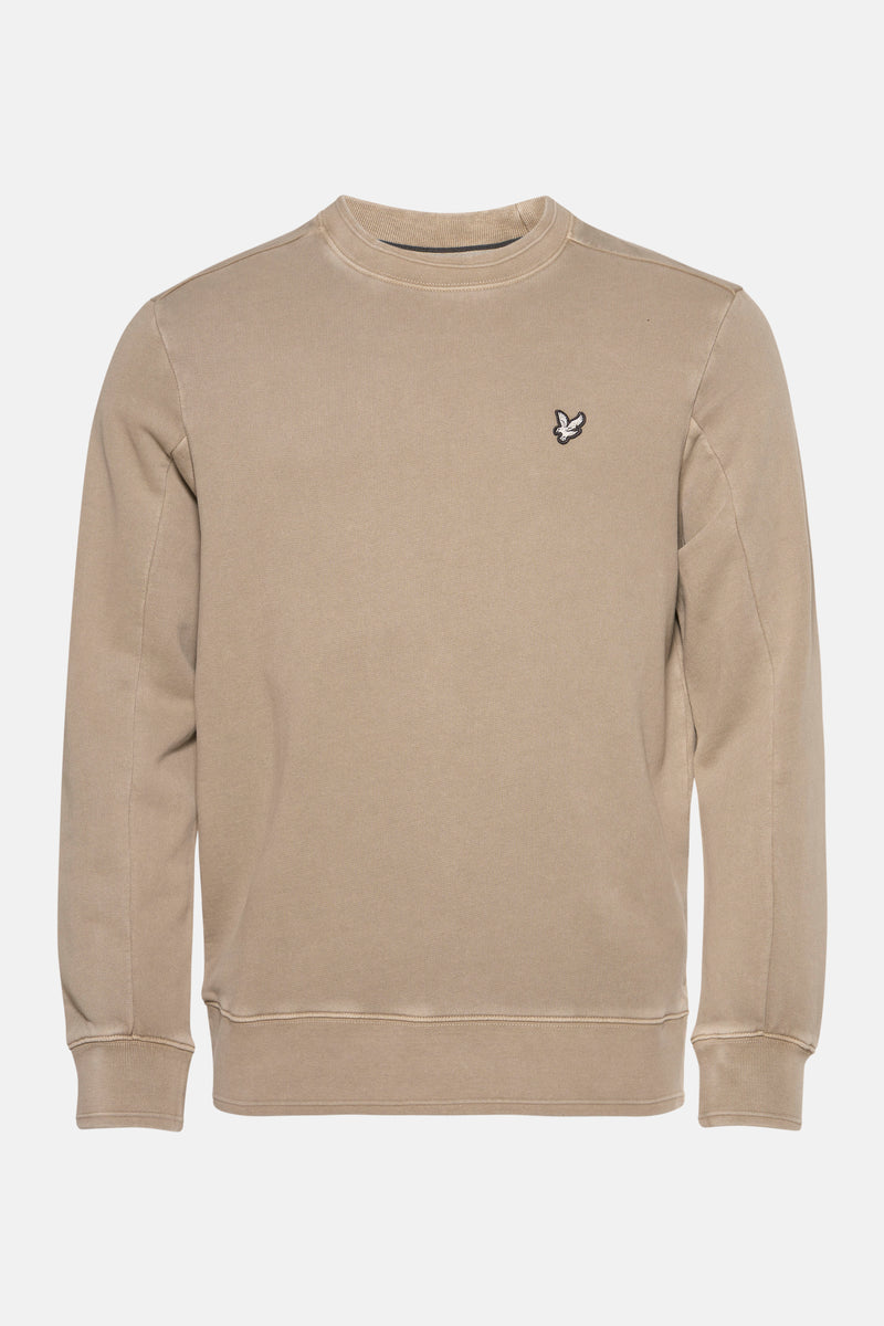 Beige sweater van LYLE & SCOTT, met discreet geborduurd logo op de borst.