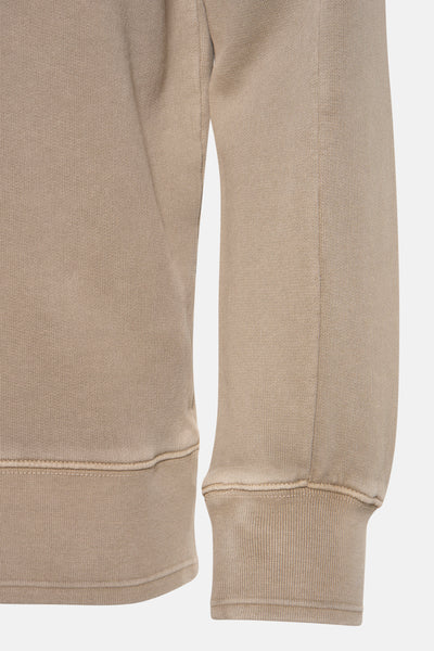Beige rondehals sweatshirt van LYLE & SCOTT, geribbelde details op de manchetten en zoom.