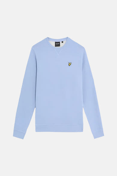 Sweat-shirt bleu de LYLE & SCOTT avec un petit logo jaune brodé sur la poitrine.