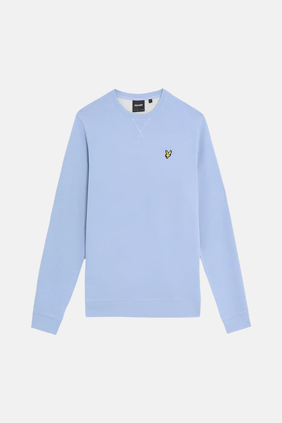 Sweat-shirt bleu de LYLE & SCOTT avec un petit logo jaune brodé sur la poitrine.