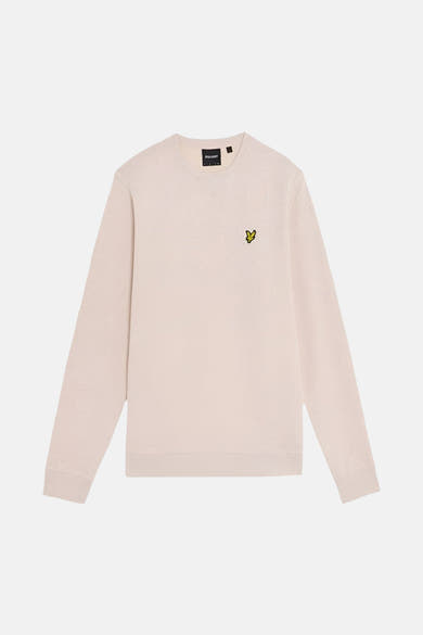 Sweat-shirt beige de Lyle & Scott, avec le logo brodé sur la poitrine.