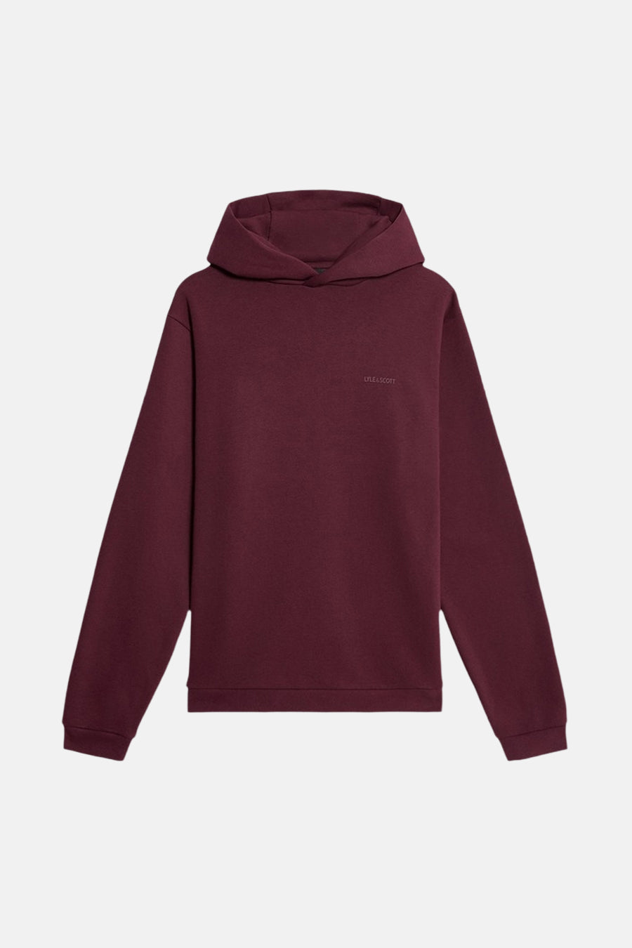Bordeaux hoodie van Lyle & Scott, regular fit, van gladde stof, met capuchon en lange mouwen.