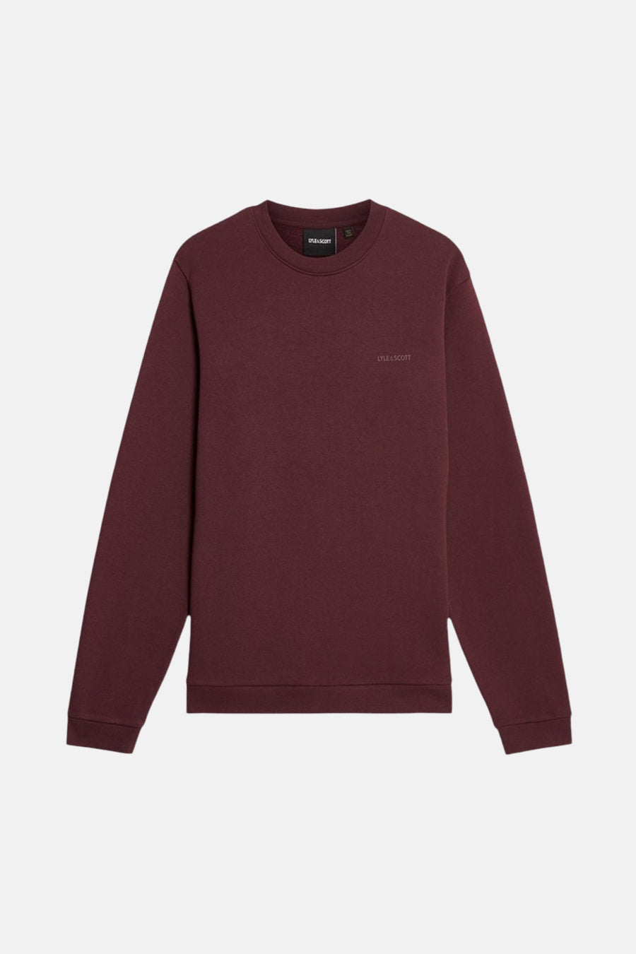 Bordeaux sweatshirt van LYLE & SCOTT, met discreet ton-sur-ton logo op de borst.