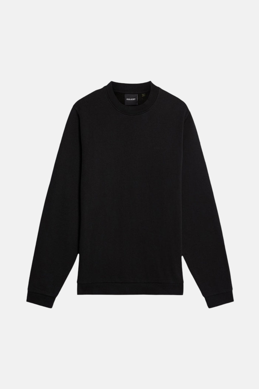 Zwarte rondehals sweatshirt van LYLE & SCOTT, in gladde en egale stof.