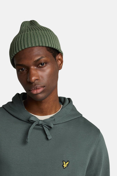 Sweat à capuche kaki de Lyle & Scott, avec cordon de serrage noué et logo brodé.