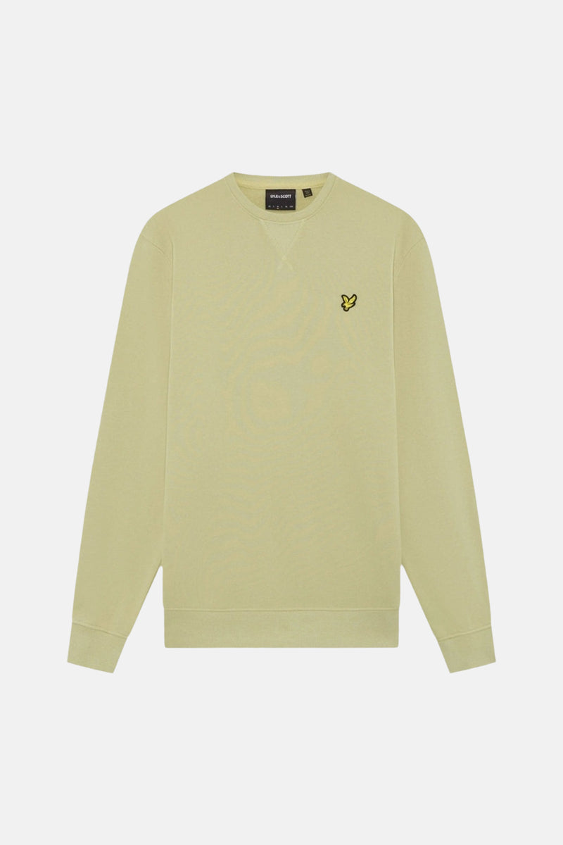 Sweat-shirt vert par Lyle & Scott, avec logo brodé sur la poitrine et col rond.