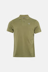 Polo vert à manches courtes de BARBOUR CLASSIC en maille piquée avec logo brodé et doublure écossaise.