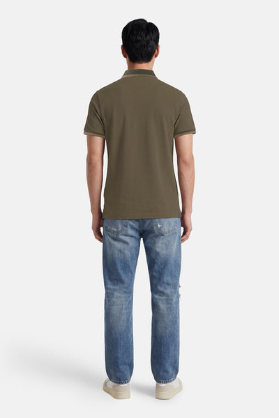 Polo met korte mouwen - olive