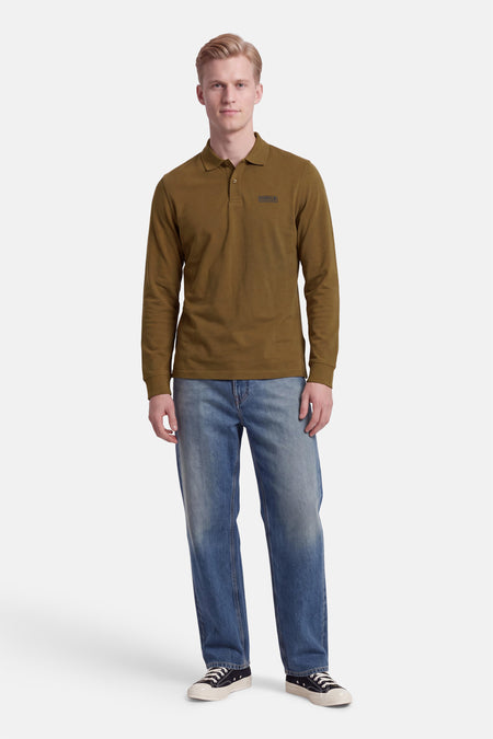 Polo met lange mouwen - cognac