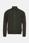 Korte kaki jas van BARBOUR met lange gebreide mouwen en ritssluiting.