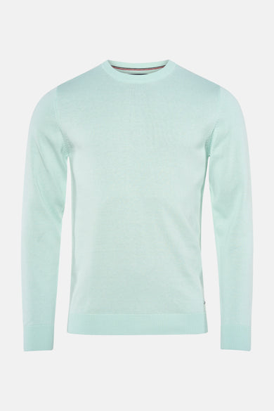 Pull à col rond vert menthe de Petrol Industries, en maille fine et légère.