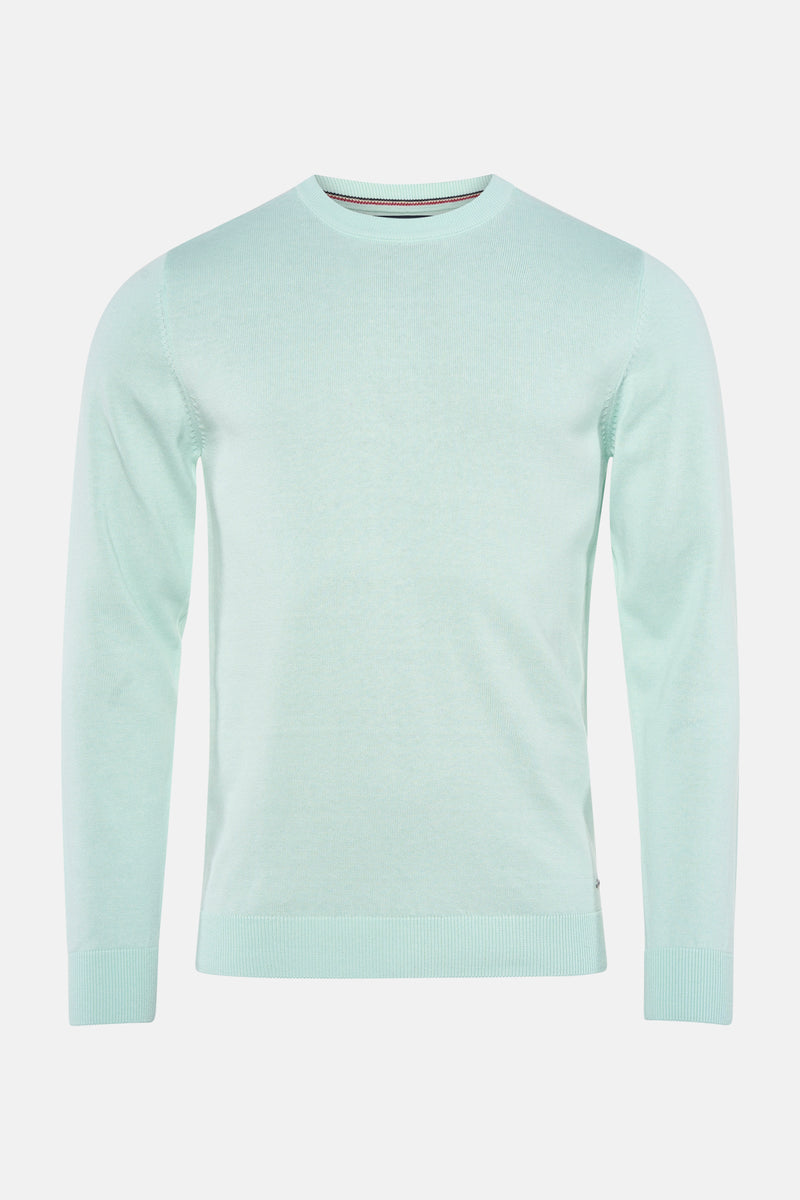 Pull à col rond vert menthe de Petrol Industries, en maille fine et légère.