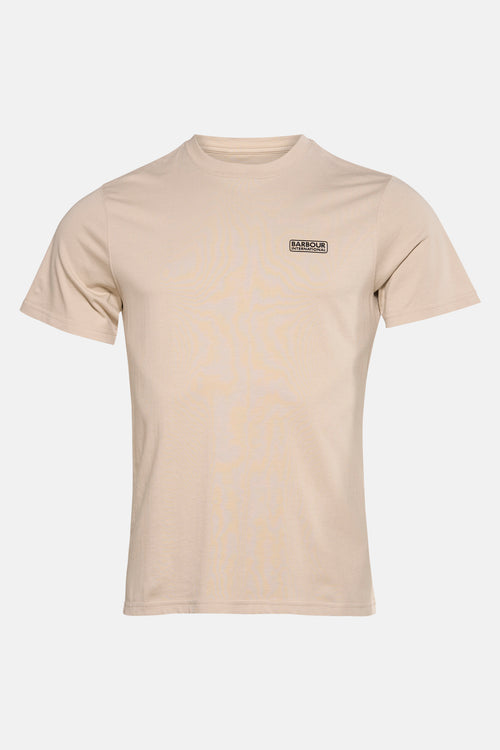 T-shirt écru à manches courtes de Barbour International avec un logo carré discret sur la poitrine.