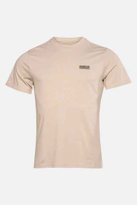 Ecru T-shirt met korte mouwen van Barbour International met een discreet vierkant logo op de borst.