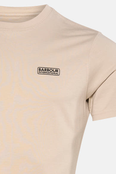 Ecru T-shirt met korte mouwen van BARBOUR, met logo op de borst.