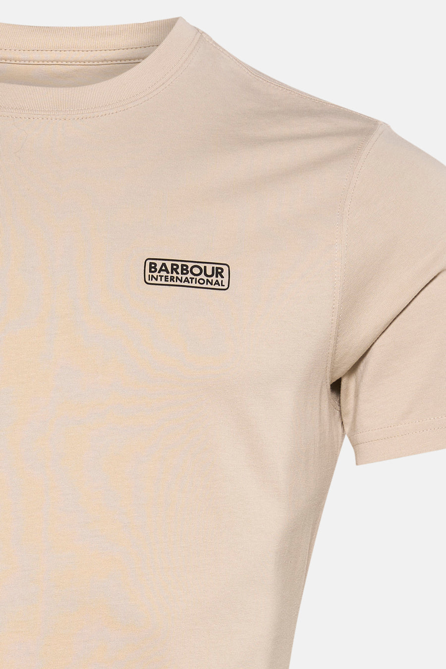 Ecru T-shirt met korte mouwen van BARBOUR, met logo op de borst.