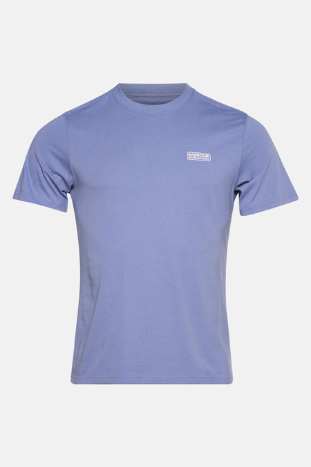 Blauw T-shirt met korte mouwen van BARBOUR International, met een opdruk op de borst.